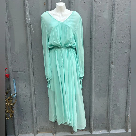 Maje Rutabaga Menthe Chiffon Maxi dress, size “2”  (6/8 fits large) - Picture 5 of 14